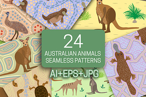 Australian Animals Seamless Patterns