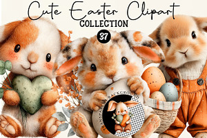 Cute Easter Clipart, an Illustration by DreamCafeArt