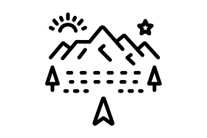 Northern landscape black icon, an Outline Icon by Creative priyanka