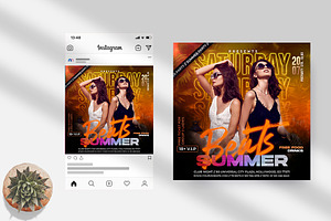 Summer Beats Party Instagram PSD