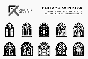 Church Window Icon Vector, a Solid Icon by Akatype Studio