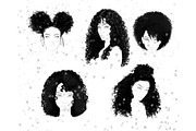 Curly hair stamps for Procreate, a Brush Add-On by Lucrumplus (Thumbnail 2 of 3)