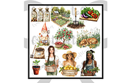 Watercolor Summer Garden Clipart, an Illustration by CraftCrateShop (Thumbnail 5 of 7)