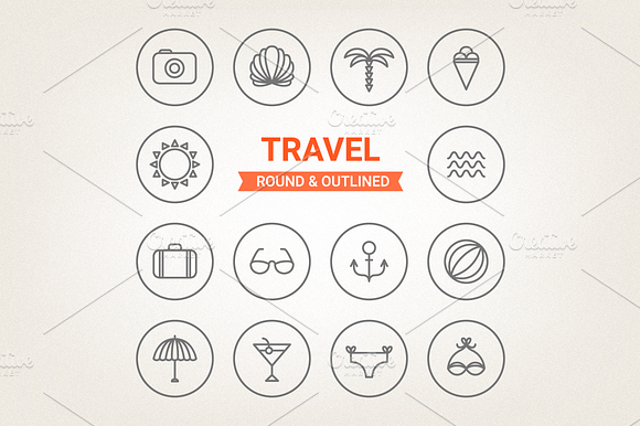 Circle Travel Icons