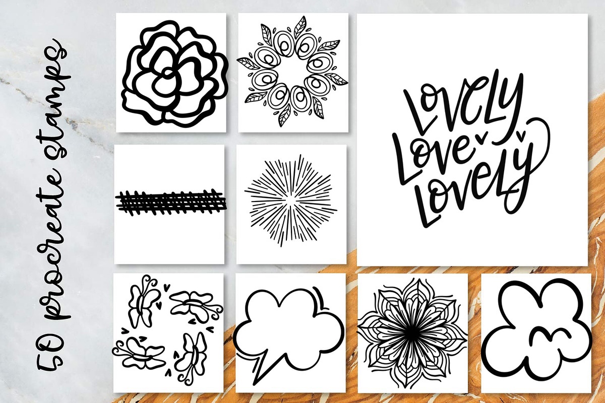 Procreate Stamp Brush Kit preview 7