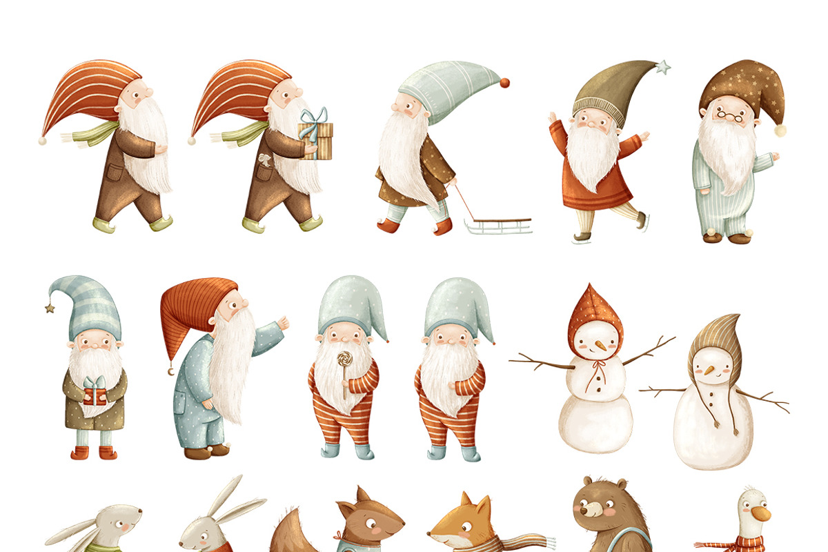 Happy Holidays. Christmas collection, an Animal Illustration by polikarpovaart (Photo 13 of 15)