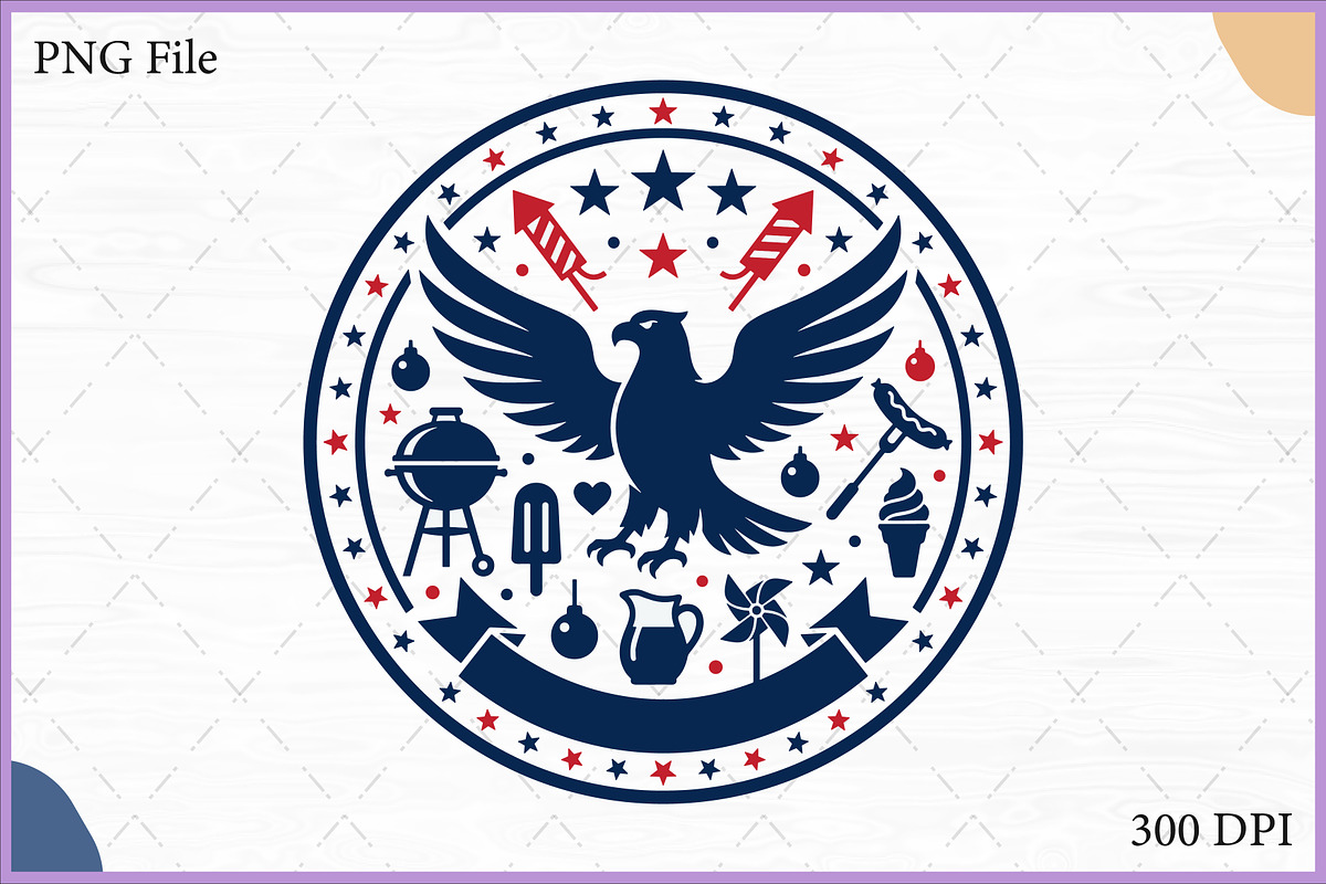 Eagle Badge Patriotic Element SVG, an Object Illustration by Gfx Expert Team (Photo 1 of 3)