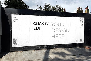 Wall Glued Poster Mockup