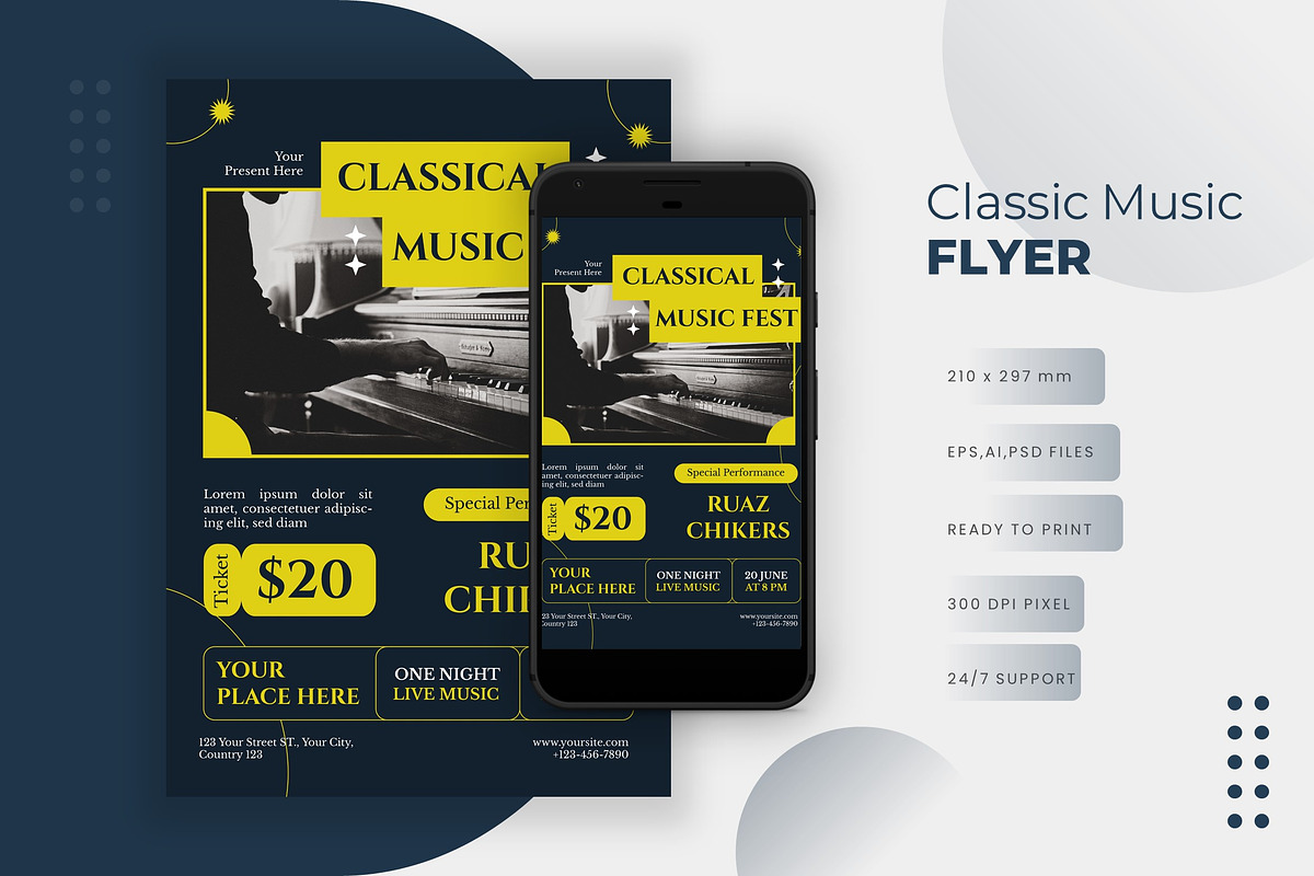 Classic Music Fest - Flyer, a Print Template by VUNIRA (Photo 1 of 2)