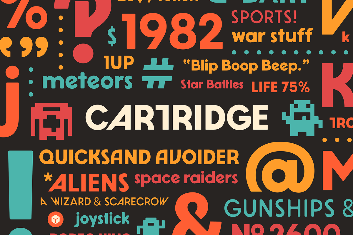 Cartridge — Retro video game font, a Sans Serif Font by SimpleBits® (Photo 2 of 6)