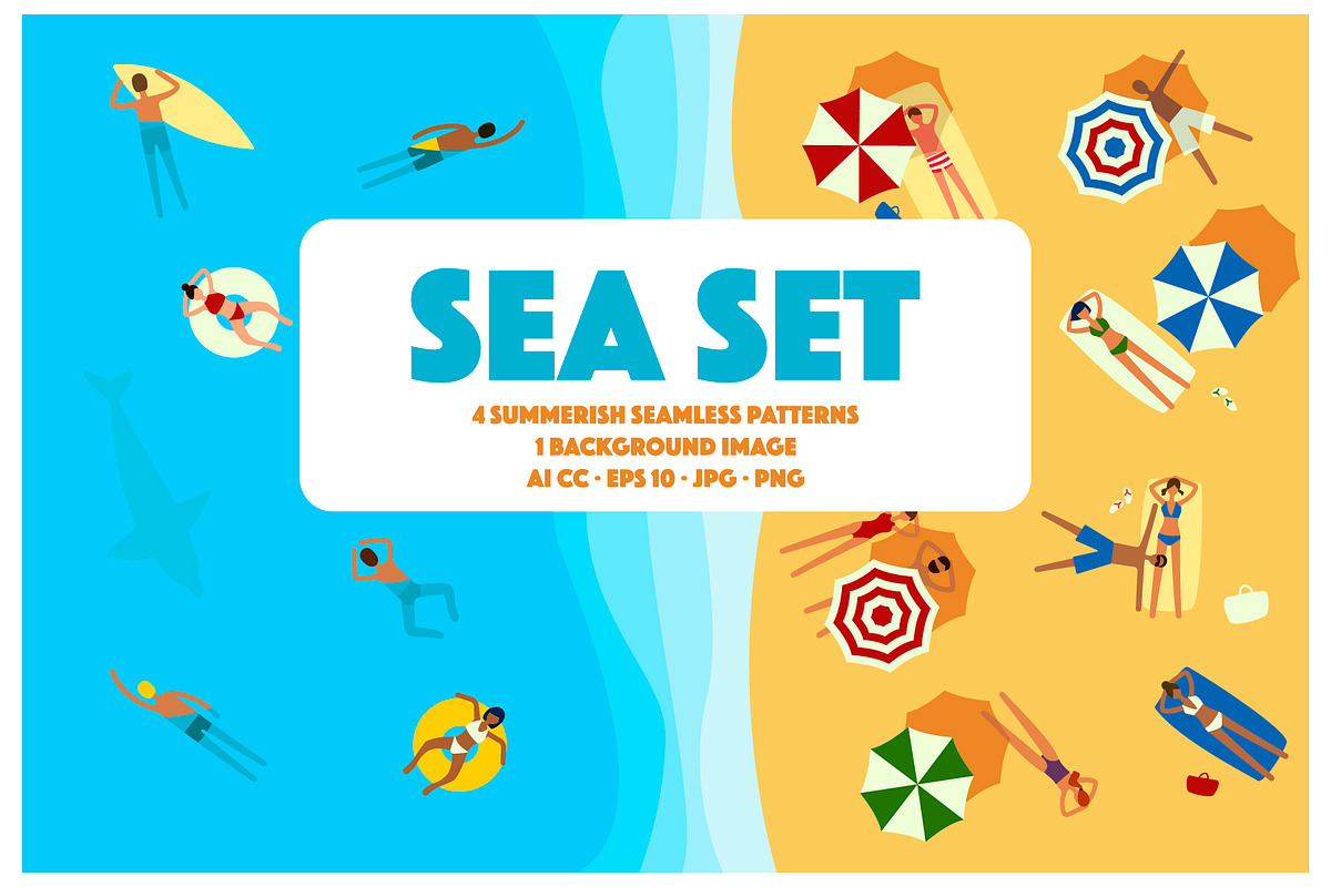 Sea Set (Patterns & Illustration), a Person Illustration by Minkina (Photo 1 of 4)