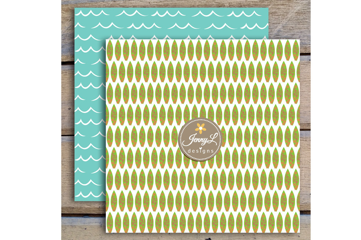 Surfing Digital Papers & Clipart, a Pattern Graphic by JennyL Designs (Photo 5 of 5)