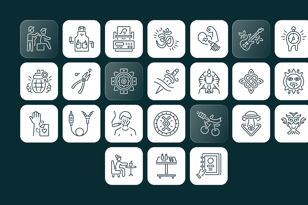 Tattoo Art Icons, an Outline Icon by Prosymbols (Photo 7 of 8)