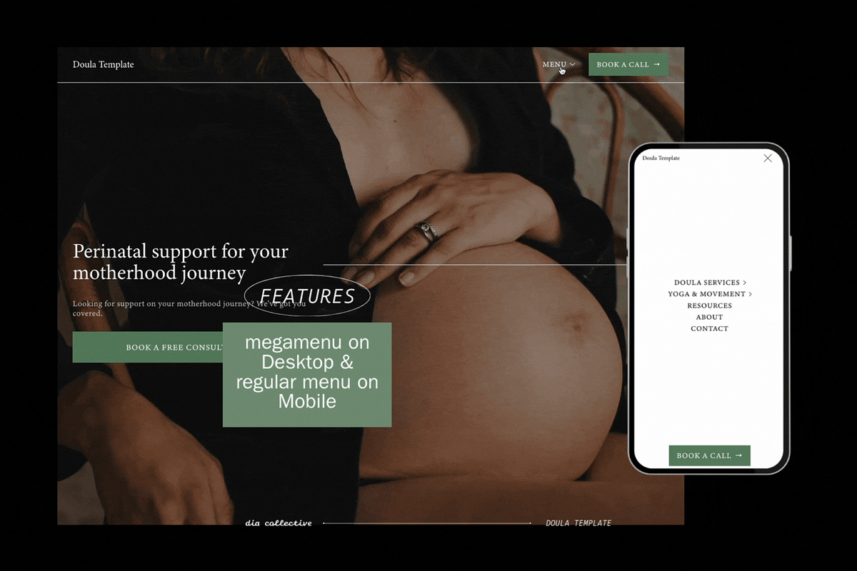 Doula Squarespace Website Template, a Templates & Theme by Dia Collective (Photo 5 of 20)