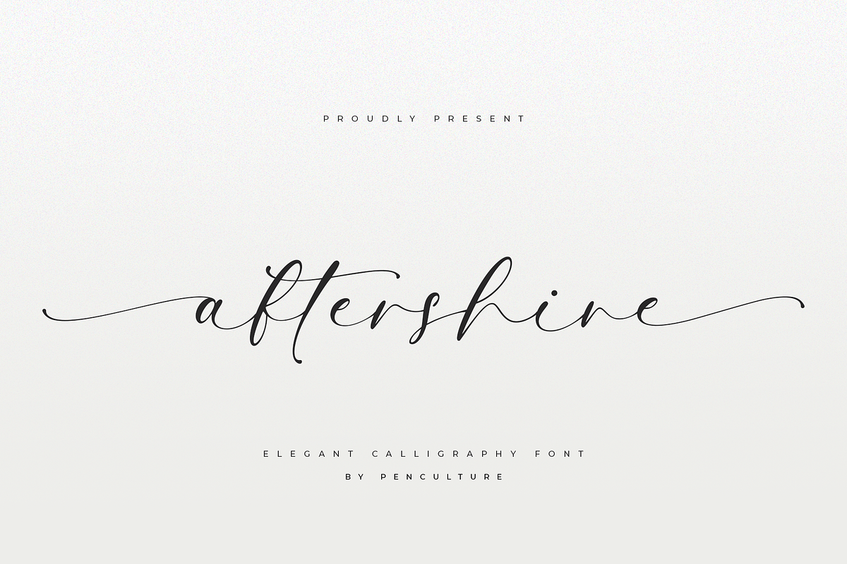 Aftershine Elegant Calligraphy Font, a Script Font by Pen Culture (Photo 1 of 9)