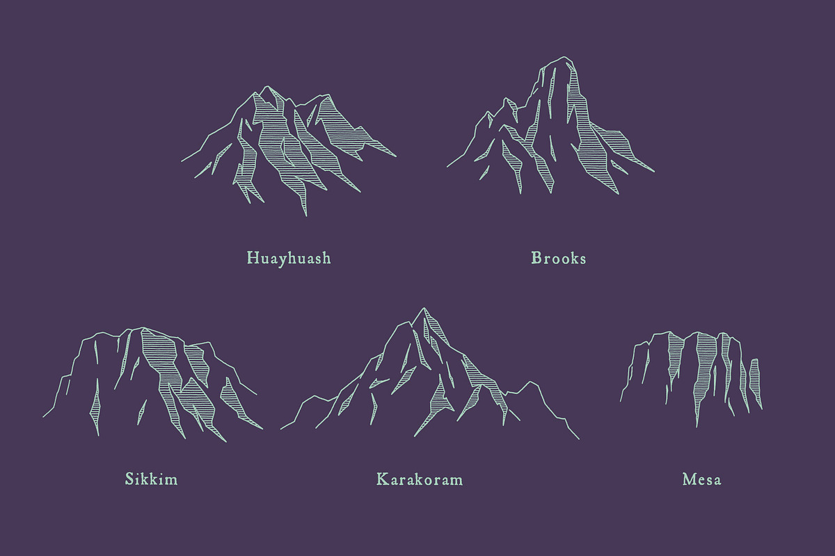 5 Mountain Ranges - By Hand, an Illustration by GhostlyPixels (Photo 3 of 3)