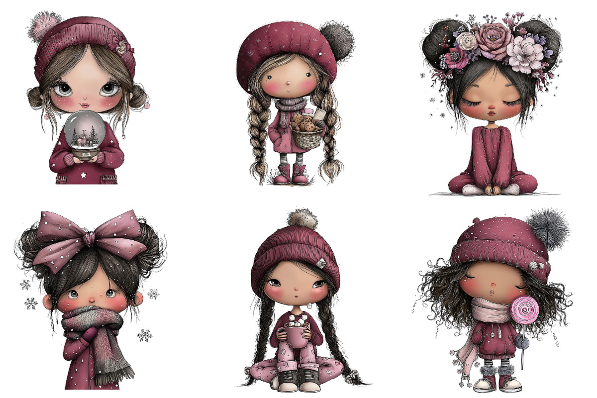 Whimsical Girl Clipart, an Illustration by CreationArt (Photo 4 of 5)