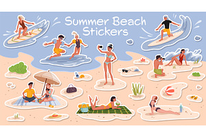 Travel stickers pack of peoples, a Person Illustration by Buch&Bee