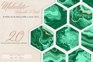 Golden Malachite Watercolor Set