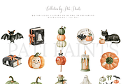 Watercolor Halloween Clipart Bundle, an Object Illustration by Pati Paints (Thumbnail 3 of 11)
