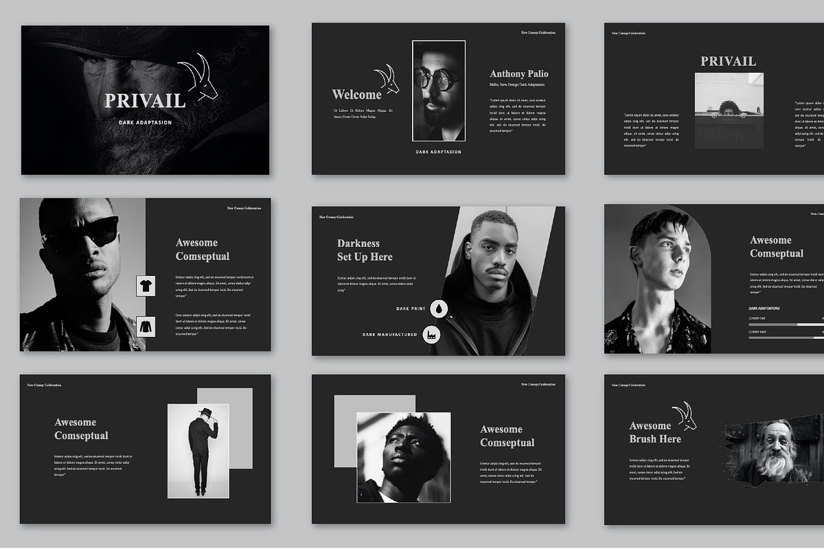 Privail Dark Theme PowerPoint, a Presentation Template by Overcloud