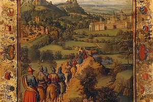 Medieval knights on horseback journey through a lush landscape t, a Nature Photo by José Manuel Gelpi