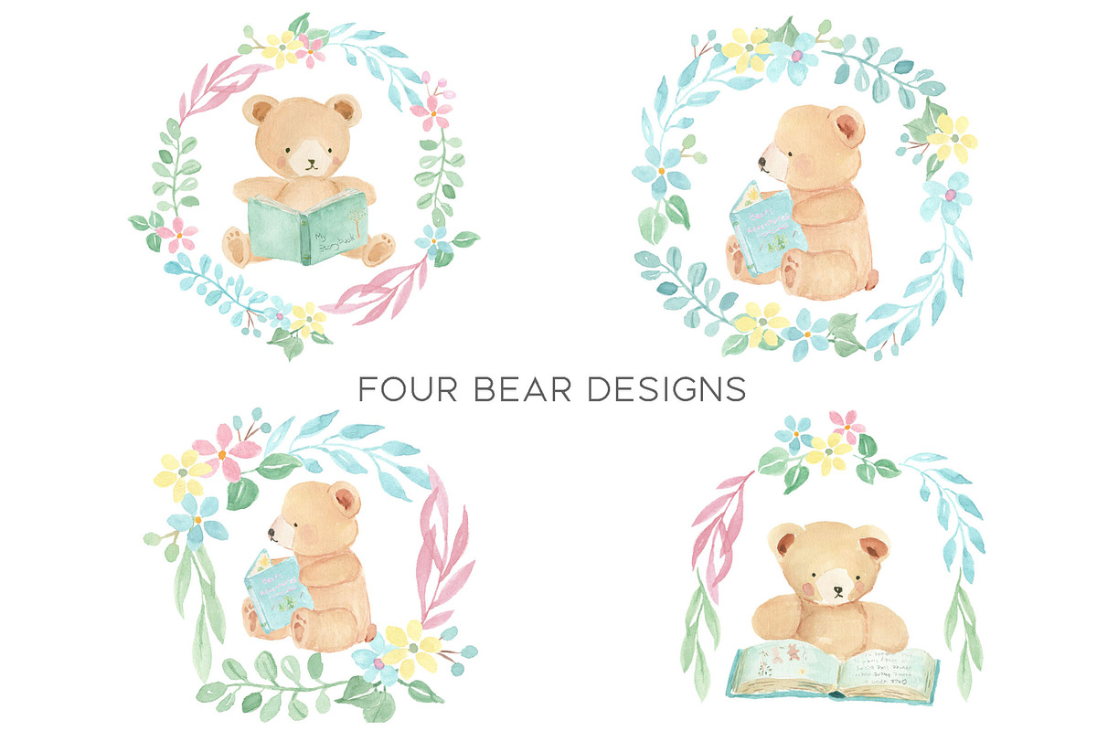 Bears and Books: Nursery Baby Shower, a Decorative Illustration by Graphic Blue Bird (Photo 3 of 5)