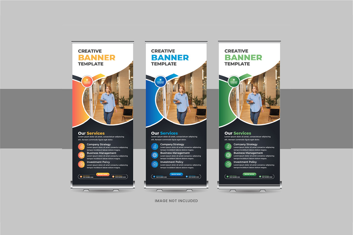 Roll-Up Banner, X Banner Design Set, a Stationery Template by Pavel_design (Photo 2 of 11)