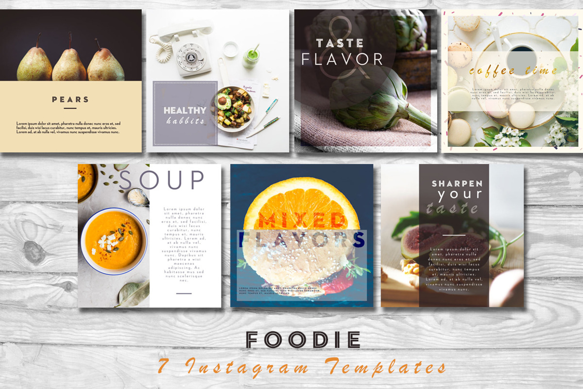 Foodie | 7 Instagram PSD Templates, a Templates & Theme by Anastasia_avgr (Photo 1 of 2)