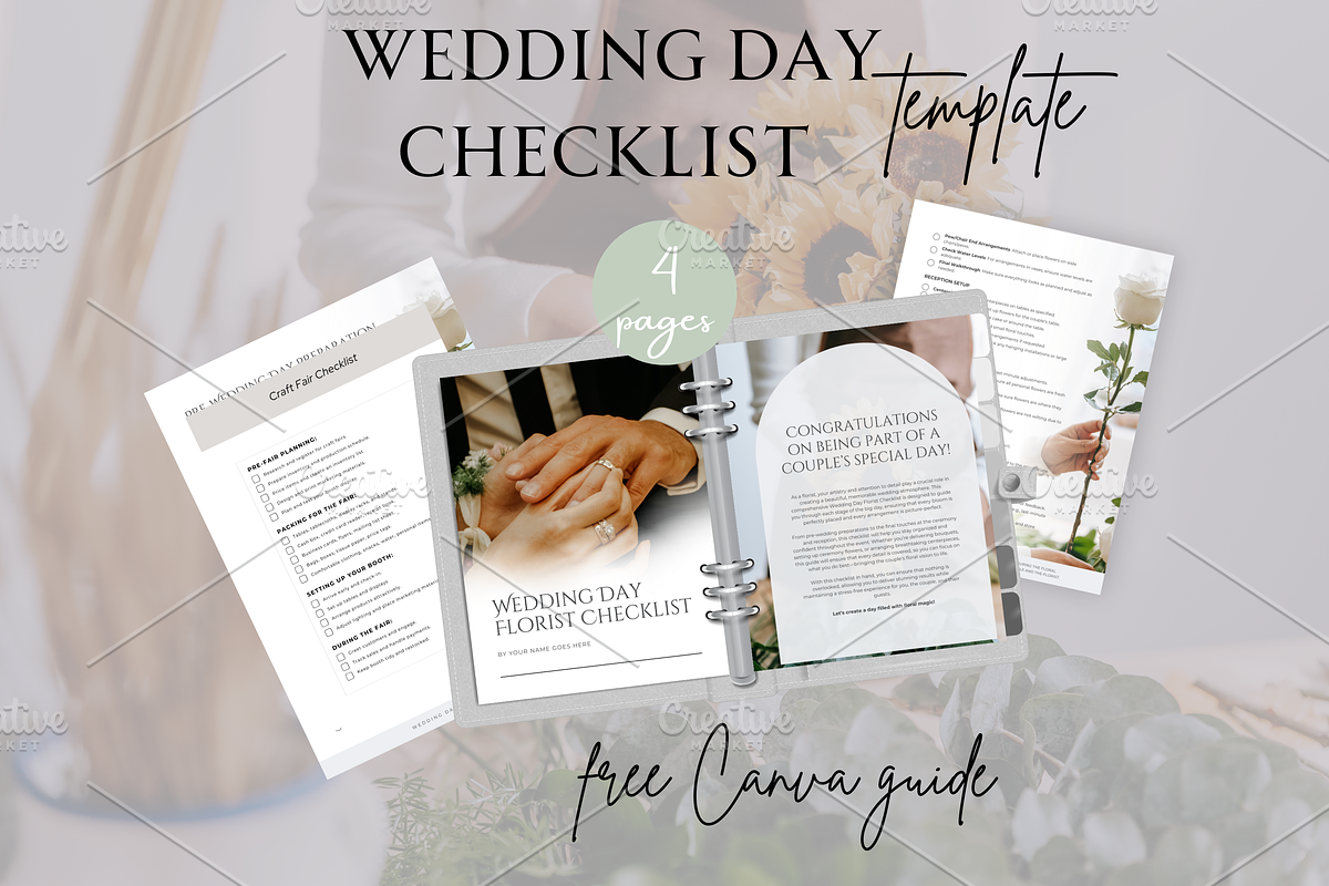 WEDDING DAY FLORIST CHECKLIST, a Brochure Template by Daring Digies (Photo 1 of 5)