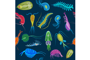Plankton pattern. underwater life, an Animal Illustration by Onyx