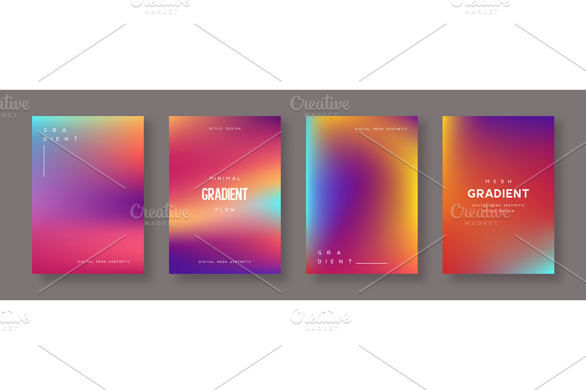 Set of abstract gradient backgrounds, an Illustration by Liudmyla Matviiets