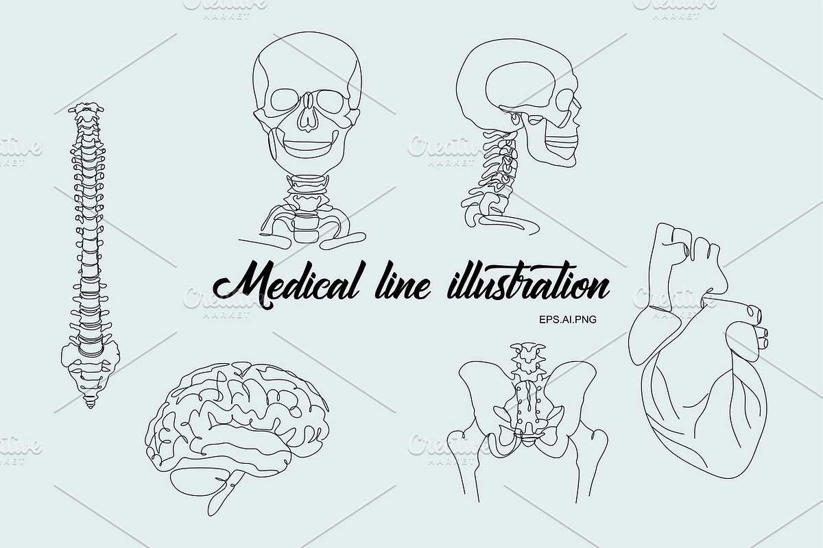 Medical line illustration, a Healthcare Illustration by velychko.ua