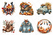 Watercolor Cowboy Autumn Clipart, an Illustration by DreamPrint404 (Thumbnail 4 of 5)