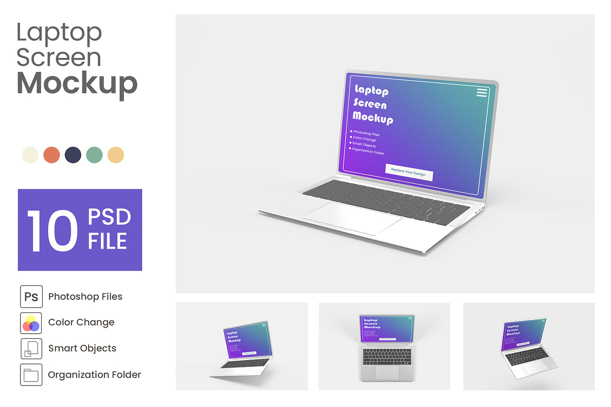 Laptop Screen Mockup 10 PSD, a Mac Mockup by Akrinity Digital (Photo 1 of 6)