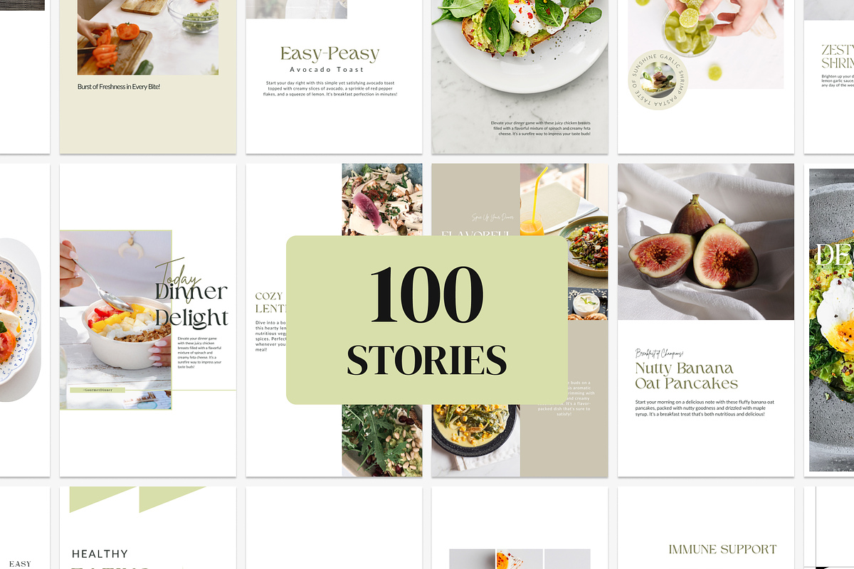 Minimal Food Canva Instagram Set, a Social Media Template by VeliusCreativeStudio (Photo 4 of 10)