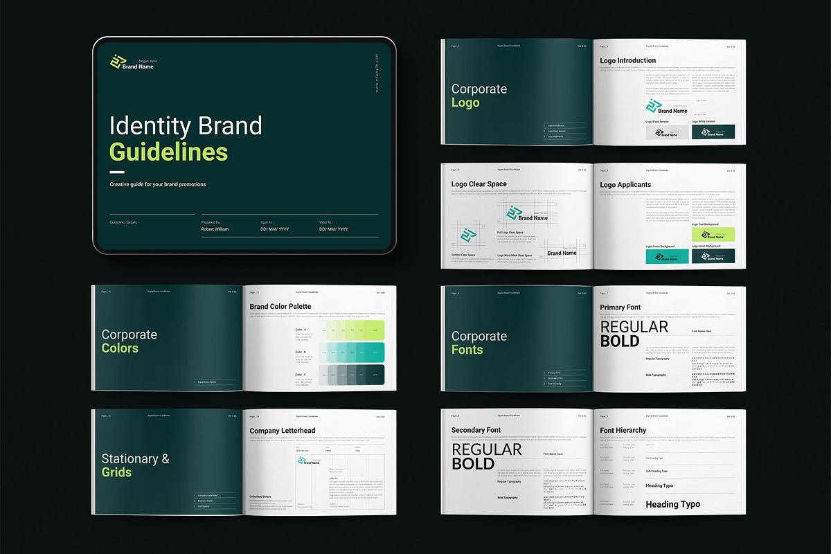 Digital Brand Guidelines Landscape, a Brochure Template by E-Type (Photo 1 of 7)