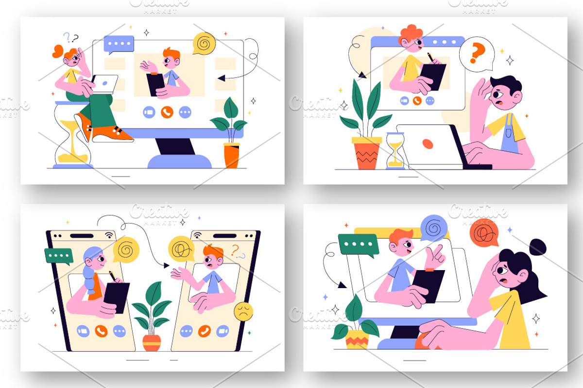 10 Online Therapist Consultation, a Healthcare Illustration by denayunebgt (Photo 3 of 4)