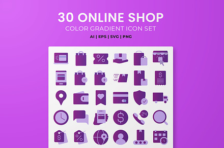 Online shopping icon pack