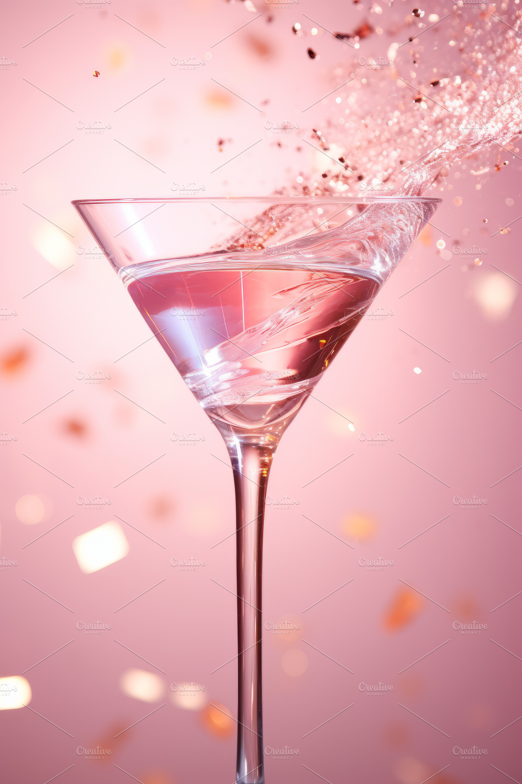 Alcohol cocktail drink in cocktail glass on pink background, a Food & Drink Photo by Natalia Klenova's Shop