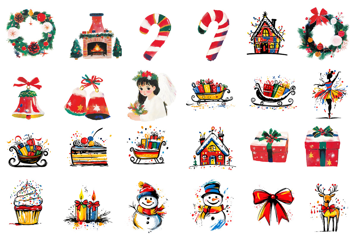 Watercolor Christmas Clipart, an Illustration by Designworld (Photo 4 of 6)