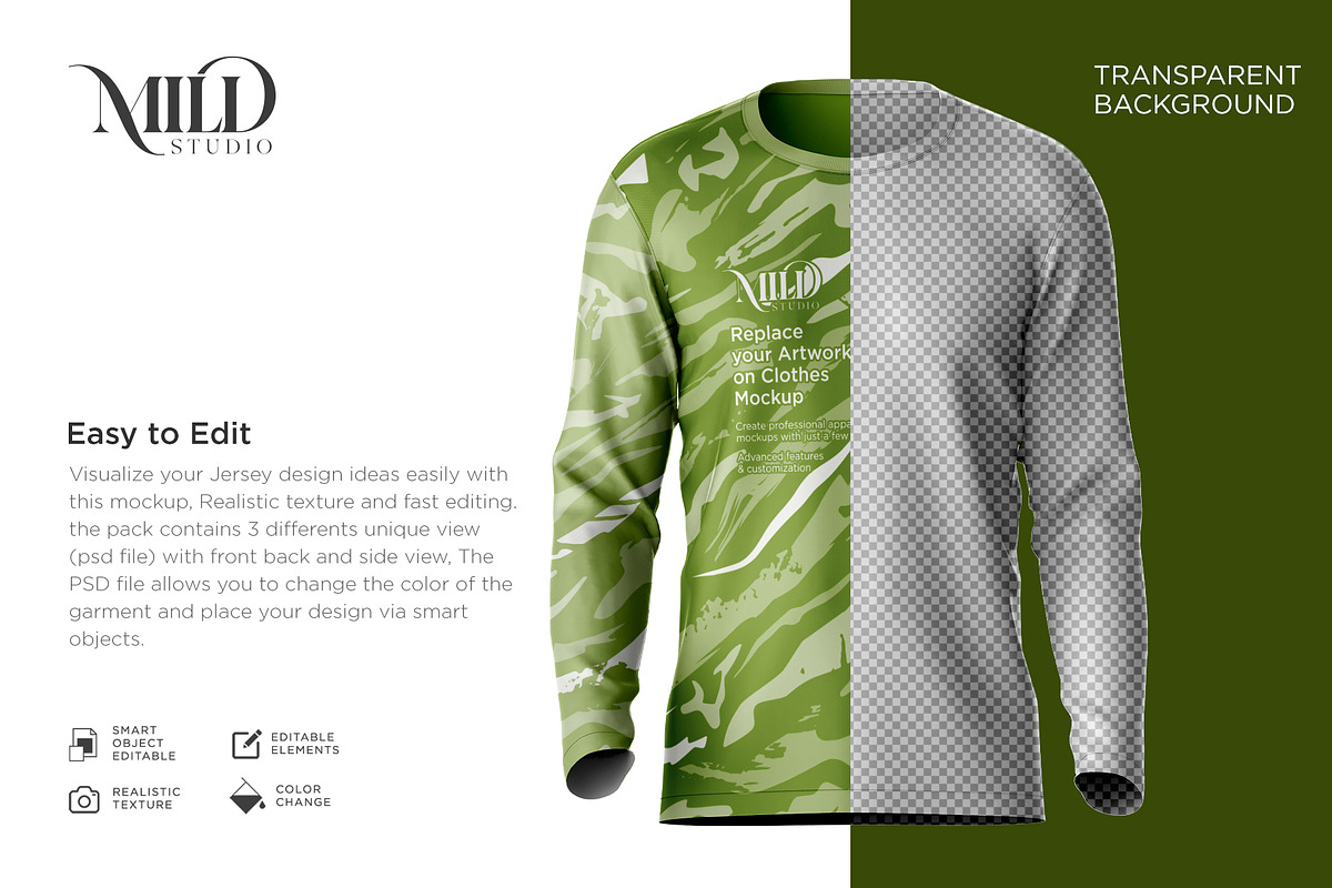 Long Sleeve Jersey Set Mockup, a Shirt Mockup by Mildstudio (Photo 3 of 9)