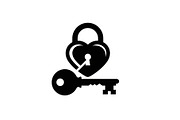 Heart Lock and Key Silhouette Icons, an Illustration by Designer_Momina (Thumbnail 28 of 51)