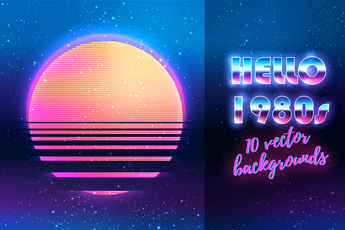HELLO 1980s! 10 vector backgrounds, a Texture Illustration by Varvara Gorbash (Photo 1 of 3)