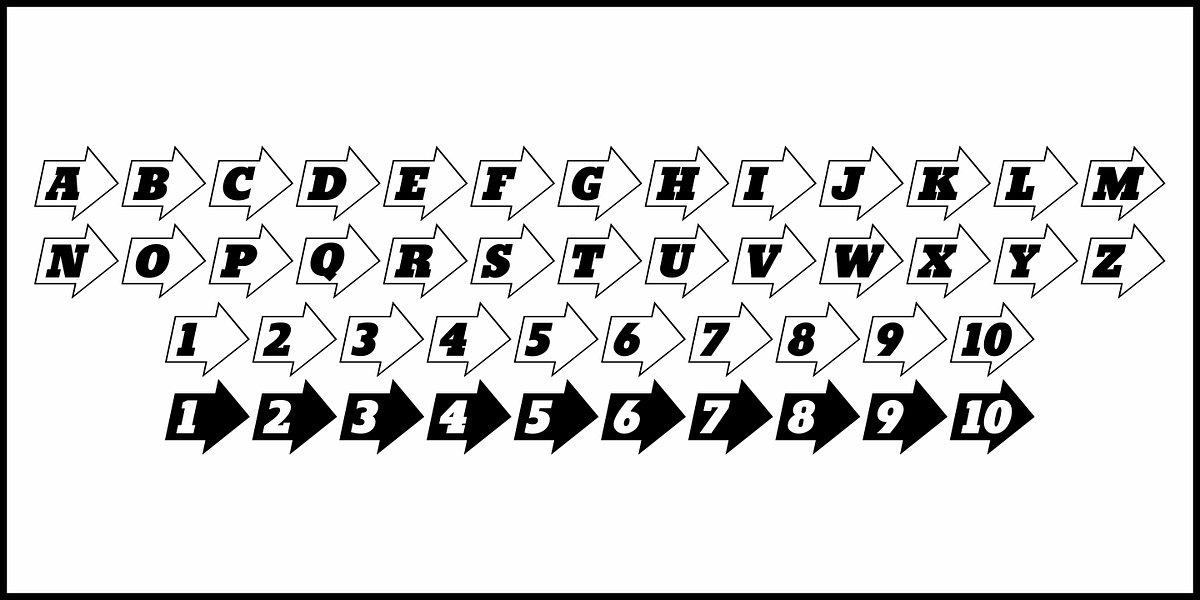 Arrow Callouts JNL, a Font by Jeff Levine Fonts (Photo 5 of 5)