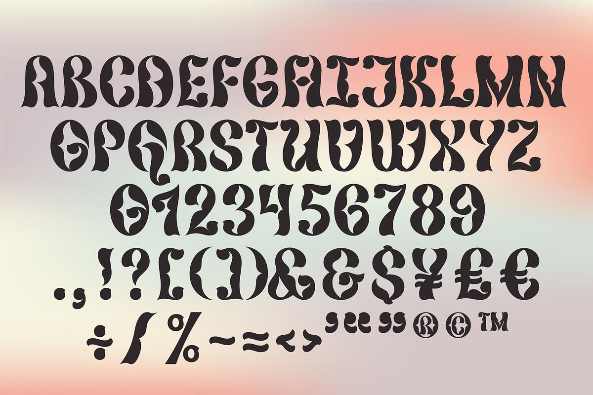 Gradient quirky font, a Font by Anna Zakharchenko (Photo 17 of 18)
