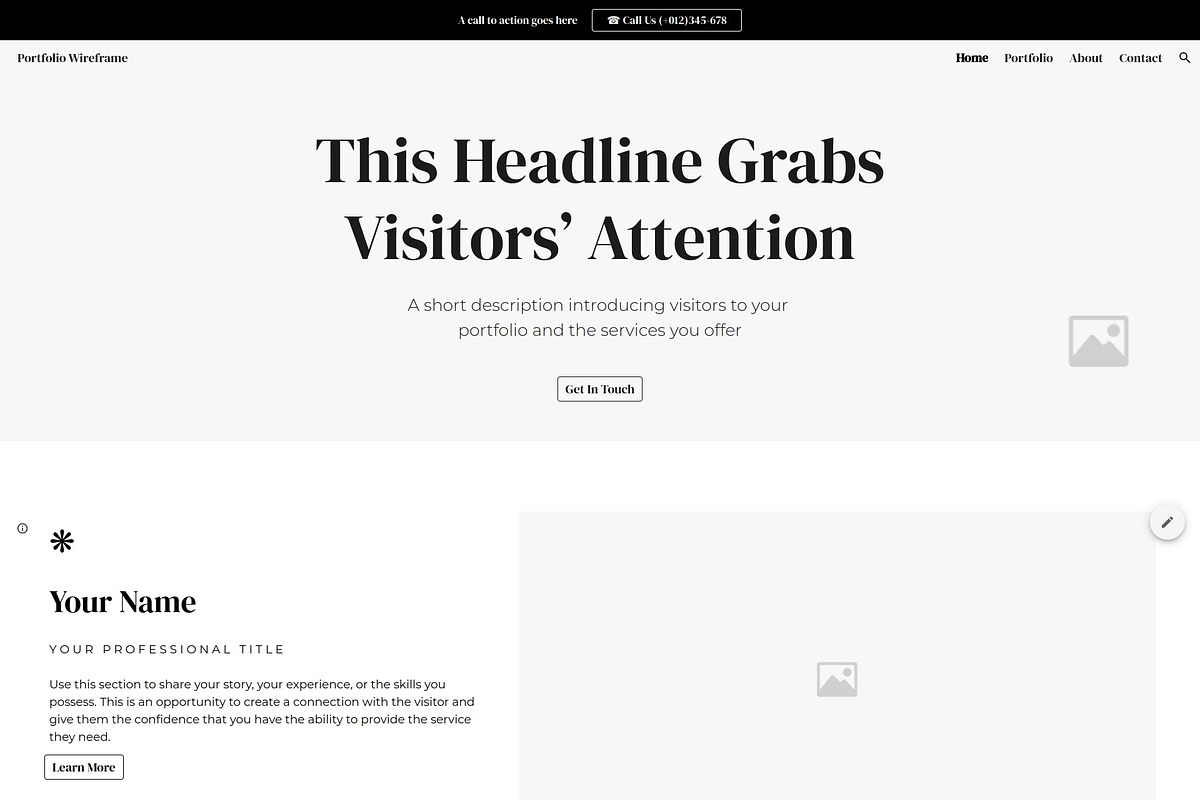 Portfolio / Google Site Wireframe, a Templates & Theme by Template Heaven (Photo 1 of 5)