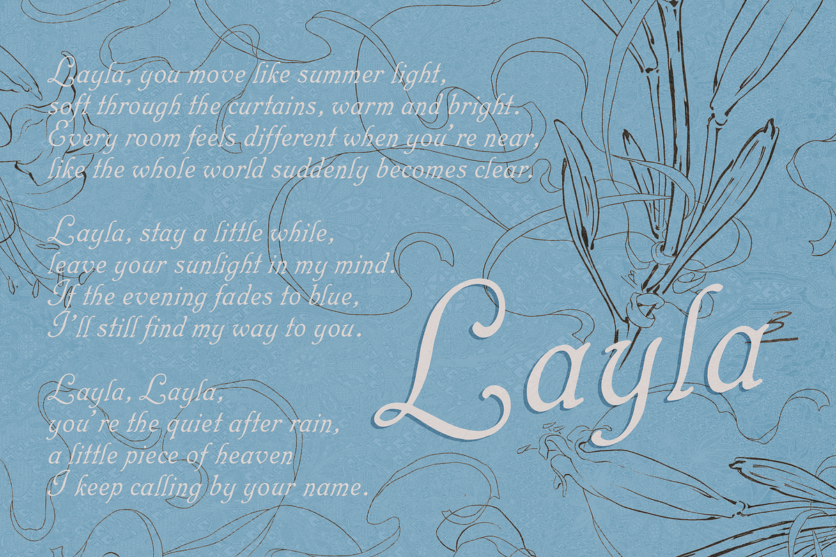 Blumenlied - Script, a Script Font by Lilithcollageart (Photo 2 of 8)
