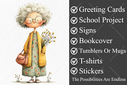 Whimsical Spring Grandma Clipart, a Seasonal Illustration by Canvas Craft (Thumbnail 3 of 10)