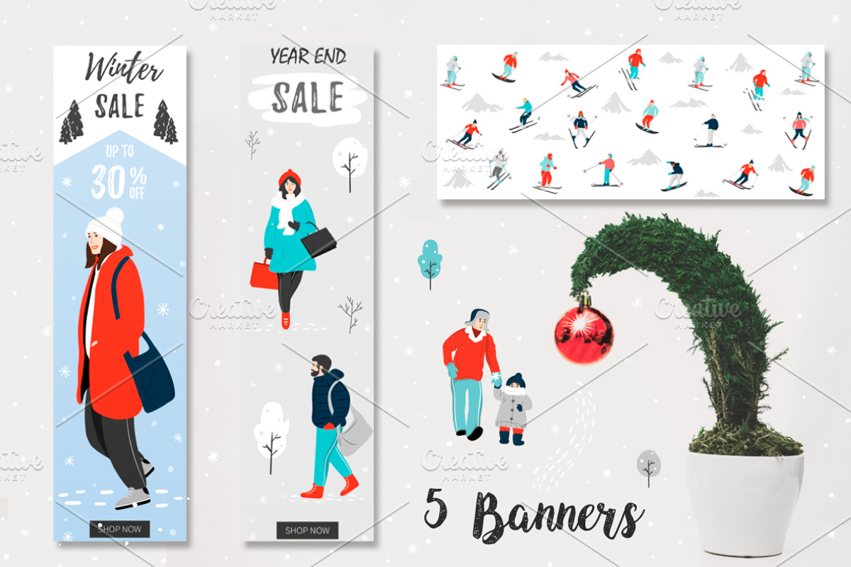 Christmas & Winter Prints & Patterns, a Person Illustration by Dasha_D (Photo 4 of 5)
